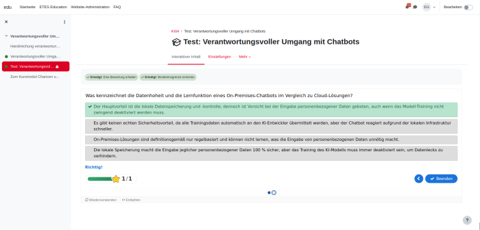 ETES Education KI-Schulung Screenshot