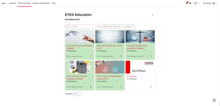 ETES Education KI-Schulung Screenshot
