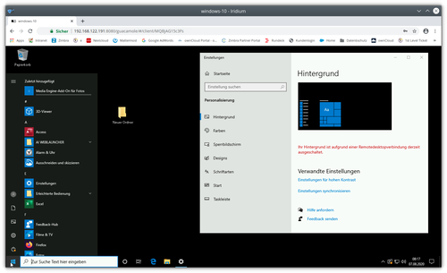 windows arbeitsplatz im browser