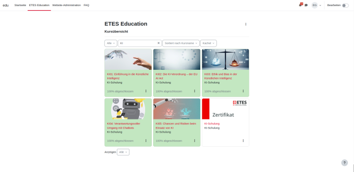 ETES Education KI-Schulung Screenshot
