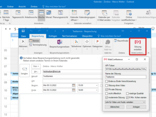 WebConference_Funktion Outlook Sitzung erstellen