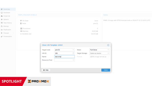Templates in Proxmox VE