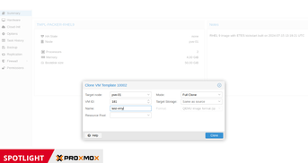 Templates in Proxmox VE