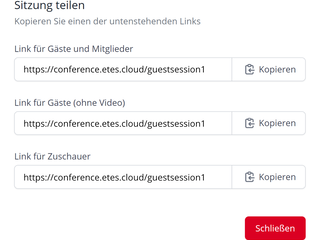 WebConference Gäste per Link einladen