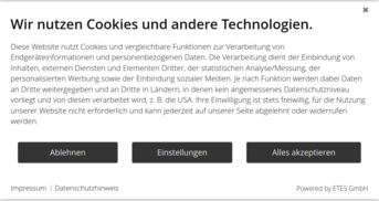 ETES Consent Banner für Cookies