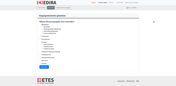 screenshot edira verzeichnisverwaltung