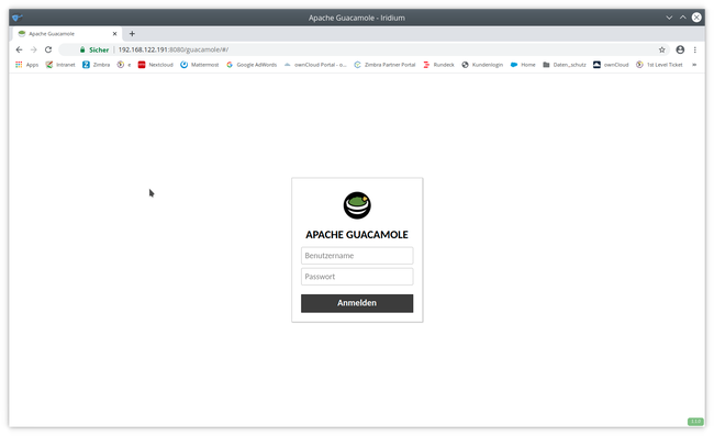 apache guacamole im browser arbeiten