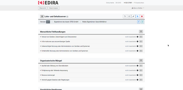 screenshot edira risikoanalyse und dsgvo
