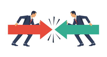 Zwei Männer laufen mit Zielen gegeneinander