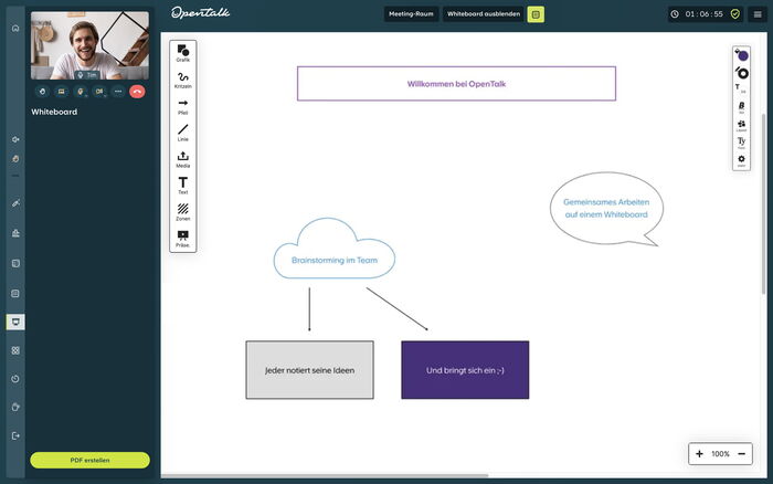 OpenTalk: Gemeinsamam Whiteboard arbeiten