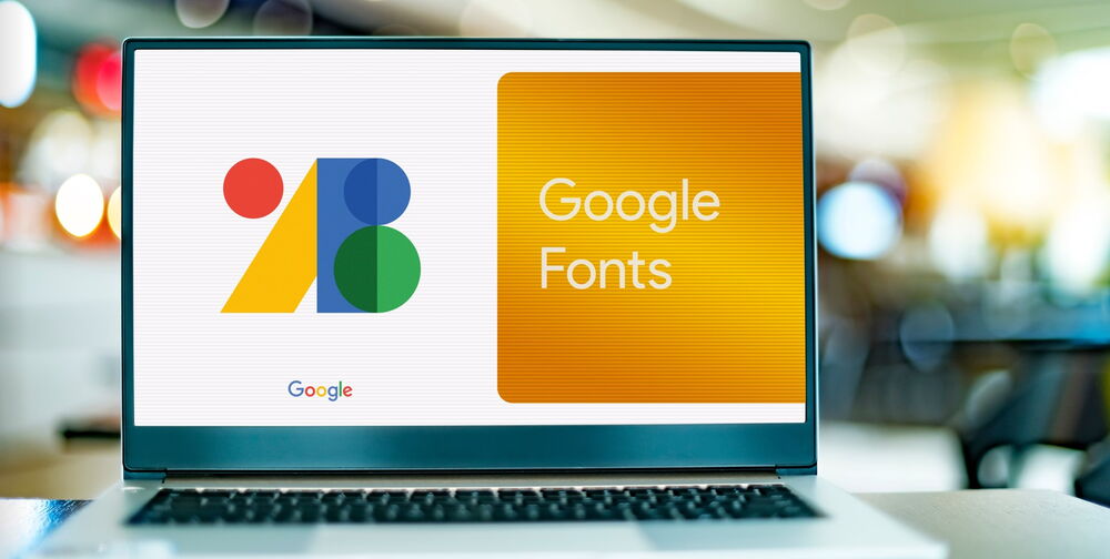Google Fonts Logo auf einem Laptop