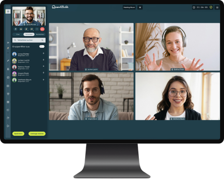 Videkonferenzlösung OpenTalk auf einem Bildschirm
