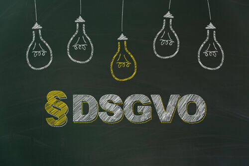 DS-GVO auf Tafel geschrieben