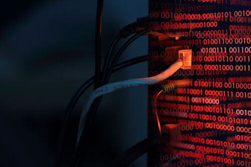 Roter Zahlencode wird von geheimen Leitungen abgezapft.