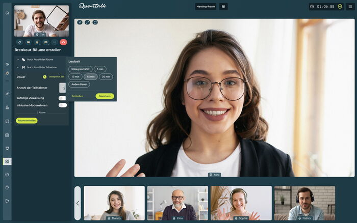 OpenTalk Funktion: Zeitlich limitierter Breakout Room
