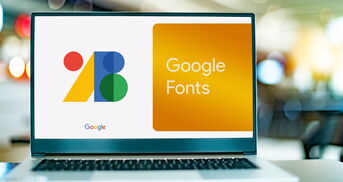 Google Fonts Logo auf einem Laptop